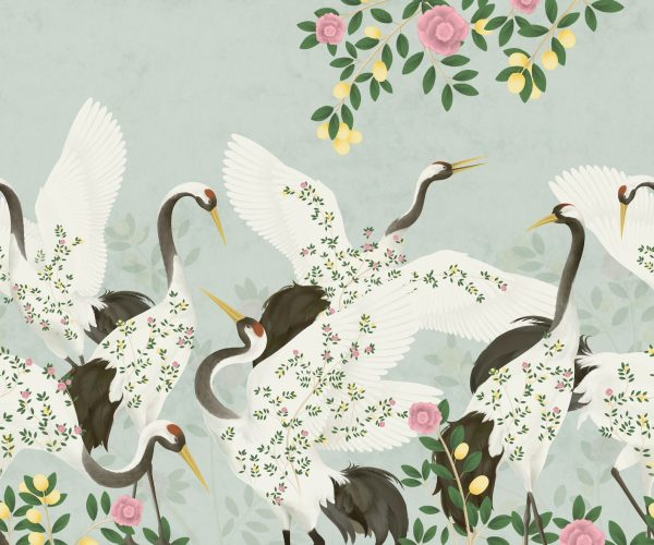 SW-WALL-R055_Wallpaper_Traditional_Crane_2_Mint_Lowres