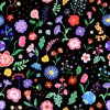 SW-FABR-KIDFL-BL_swoon_fabric_Kids Floral_Black_31.2x22.5cm